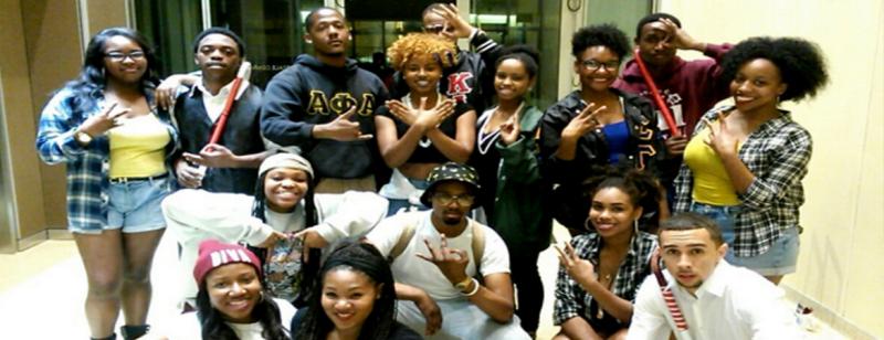 African American fraternity members group photo