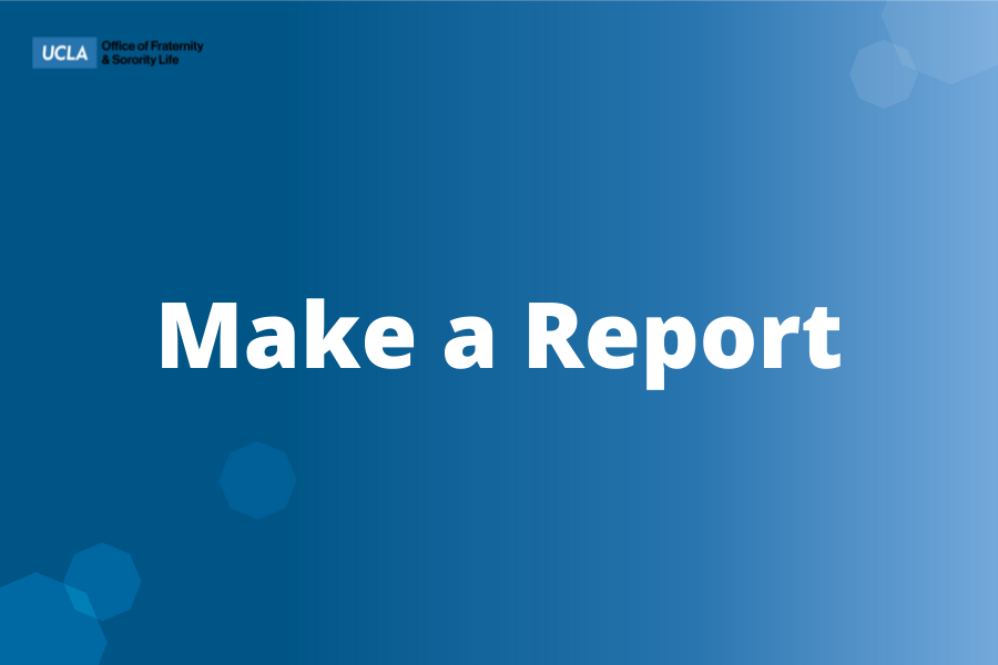 White text on a blue background that says make a report